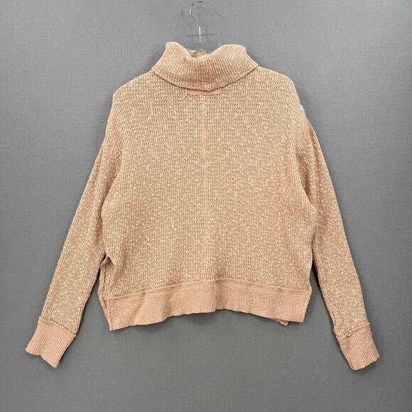 FREE PEOPLE Tommy Turtleneck Sweater Womens XS Peach Long Sleeve Nubby Knit NEW - Picture 5 of 16